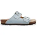 Genuins for woman. G106249 Honolulu Lead Velour leather sandals blue (40), Flat, None, Casual