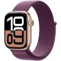 Apple Watch Series 10 GPS 42mm - Rose Gold Aluminium Case with Plum Sport Loop