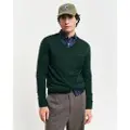 Gant for man. 8050209 Extra fine merino wool jumper with green v-neck collar (XL), Casual