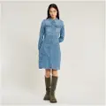 G-Star for woman. D10660-D898-071 Tacoma Flared Fitted Dress blue (XS), Casual, Cotton, Denim, Long sleeve