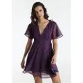 LOIS Jeans for woman. 448312690 Lilac short dress (M), Casual, Purple, Polyester, Short sleeve