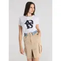 LOIS Jeans for woman. 411552712 High waist skirt with beige smocking waistband with darts (32), Casual, Polyester