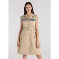 LOIS Jeans for woman. 448372712 Midi dress short sleeve trench cut brown (S), Casual, Polyester