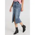 LOIS Jeans for woman. 411582644 Tejana midi skirt high waist with front slit with blue rivets (30), Casual, Cotton, Denim