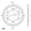 Supersprox Steel Honda 520x50 Rfe210x50blk Bakre Tannhjul