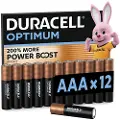 Duracell AAA-batteri Optimum Alkali-mangan 1.5 V 12 stk