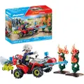 Playmobil PLM POMPIER QUAD ARBUSTES ENFLAMMES, 214,73 g