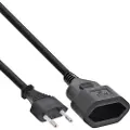 Brennenstuhl H03VVH2-F 2x0.75 - Strømforlengelseskabel - IEC 60906-1 (hunn) til Europlug (hann) - 5 m - flat - svart