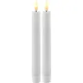 Sirius Sille Genopladelig Kronelys Hvid - Ø 2 cm - H 20 cm - 2 stk
