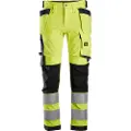 Snickers Workwear High-viz stretch buks m. hylsterlommer kl.2 6243 gul/navy str. 50