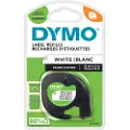 Dymo LetraTag papiretiketter | 12 mm x 4 m Rull | Svart trykk på hvitt
