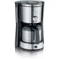 Severin KA 4845 TypeSwitch - Kaffemaskin - 8 kopper - børstet rustfritt stål / svart