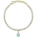 La Petite Story Tennis Love Steel Cryst Acqu Heart Armbånd
