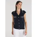 Victorio & Lucchino , V&L for woman. 350138130 Short sleeve polo shirt with blue heraldic buttons (M), Casual, Cotton