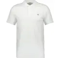 Gant for man. 2220 Piqué Slim Fit Shield Polo Shirt white (L), Casual, Cotton, Classic, Short sleeve