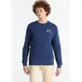 LOIS Jeans for man. 166103072 Hoodless sweatshirt navy (M), Casual, Cotton