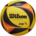 Wilson AVP OPTX, Sort, Gult, Composite, Kunstig lær, Mikrofiber, 18-panel ball, Inne & Ute, AVP, Bilde
