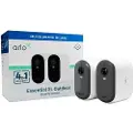 Arlo Essential XL - 2. generasjon - nettverksovervåkingskamera - innendørs, utendørs - værbestandig - farge (Dag og natt) - 2 MP - 1920 x 1080 - 1080p, 720p - lyd - trådløs - Wi-Fi (en pakke 2)