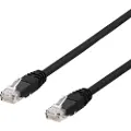 Deltaco TP-61SAU - Koblingskabel - RJ-45 (hann) til RJ-45 (hann) - 1 m - UTP - CAT 6a - svart