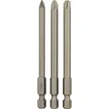 Bosch 3-delers sett skrutrekkerblad for pozidriv-kryssporskruer (PZ) PZ1, PZ2, PZ3, 89 mm