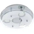 Eglo Cabi - Taklampe - LED-pære for søkelys x 3 - GU10 - 3 W (ekvivalent 23 W) - klasse A+ - varmt hvitt lys - 3000 K - blank, krom, satenghvit