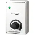 Ls Control Regulator ES33 / SpeedControl 15S W, hvid, 1,5A manuel med afbryder og lampe, tilpasset FUGA. 230V AC/50Hz, IP20. Mål 70x52x56 mm.