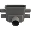 Unidrain udløbshus Ø75 1413 - vandret med Ø40 mm sideindløb vandlås