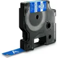 Dymo Rhino industri vinyl tape,12 mm x 5.5 m rull, hvit på blå