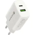 EverActive SC-370Q 25W vegglader - USB-A, USB-C - Hvit