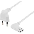 Deltaco - Strømkabel - Europlug (hann) vinklet til power IEC 60320 C7 vinklet - AC 250 V - 2.5 A - 2 m - hvit