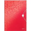 Leitz WOW - 3-fliksmappe - for A4 (210 x 297 mm) - kapasitet: 150 ark - rød