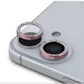 GUESS iPhone 16/16 Plus Guess Fixed Glitter Kameralinsebeskytter - rosa