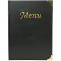 Securit Menu Kortholder A4 Securit Basic viser 4 A4 sider PVC omslag. Sort,stk