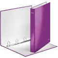 Leitz ringperm WOW, DIN A4, hard papp, lilla 4 D-ring mekanikk, ryggbredde: 40 mm, ringdiameter: - 1 stk (42420062)