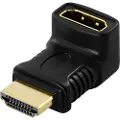 Deltaco HDMI-adapter, 19-pin han til hun, vinklet