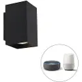 QAZQA Moderne smart vegglampe svart inkl. 2 WiFi GU10 - Sandy