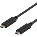 Deltaco USB 3.1 kabel, Gen 1, Typ C - Typ C, 0,5m, 3A, svart