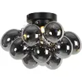 QAZQA Design taklampe svart med røykglass 3-lys - Uvas