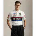 Ralph Lauren for man. 710972334001 Custom Slim Fit white pique polo shirt (M), Casual, Cotton, Short sleeve