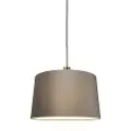 QAZQA Moderne pendellampe i stål og sort med skjerm 45 cm taupe - Combi