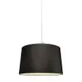 QAZQA Moderne pendellampe hvit med skjerm 45 cm svart - Combi 1