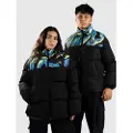 Polypop Black Tigra Pattern Chest Puffer Jakke svart