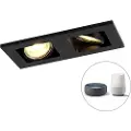 QAZQA Moderne smart downlight svart inkl. 2 Wifi GU10 - Qure