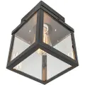 QAZQA Industriell utendørs taklampe sort 1-lys - Rotterdam