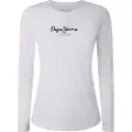 Pepe Jeans for woman. PL505203 New Virginia Ls N T-shirt white (S), Casual, Cotton, Long sleeve
