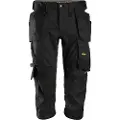 Snickers WORKWEAR 6142 AllroundWork Piratbukser i stretch med hylsterlommer, sort, størrelse Str: 52