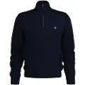 Gant for man. 8030170 Half-zip cotton jumper Casual navy (4XL), Long sleeve