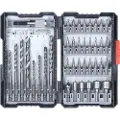 Kwb Universal Bit and Drill Bit Set, Drill, Drill bit set, Høyrehåndsrotasjon, 25 mm, Mykt tre, Stål, Stein, 39 stykker