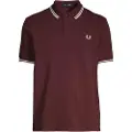 Fred perry for man. M3600 Maroon piped polo shirt (XXL), Casual, Cotton, Short sleeve
