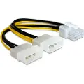 DeLOCK - Strømadapter - 4-pins intern strøm (12V) (hann) til 8-pins PCIe-strøm (hunn) - 30 cm
